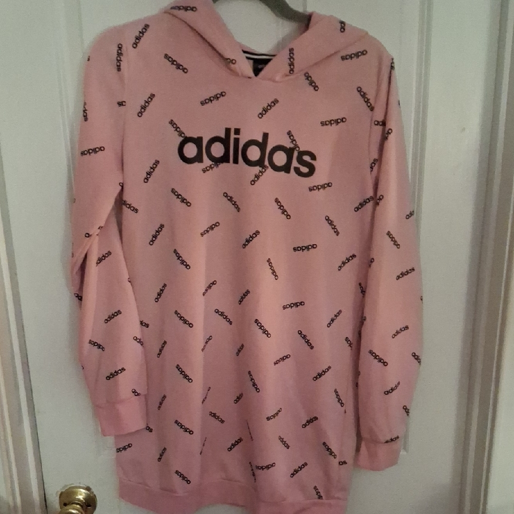 Adidas Women's Pink Logo Hoodie  Dress